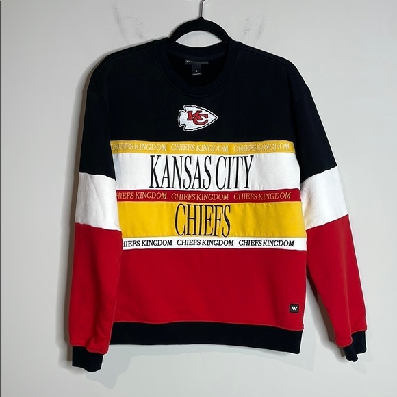 The Wild Collective | Kansas City Chiefs Colorblock Sweatshirt Size Small - Picture 2 of 8